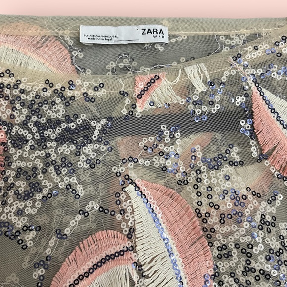 Zara sheer sequin top - Picture 3 of 5